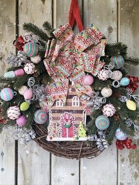 Gingerbread Candyland Christmas wreath